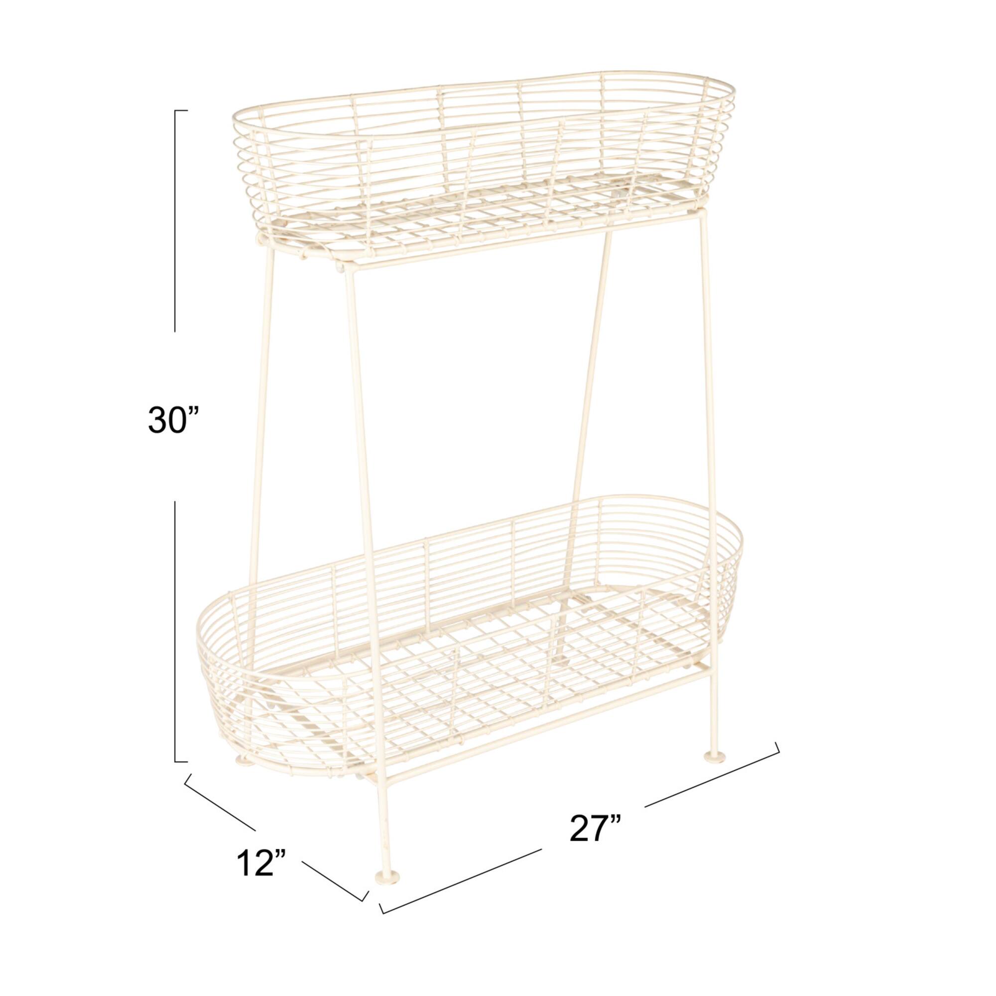 Serenity Metal Wire Plant Stand, Cream